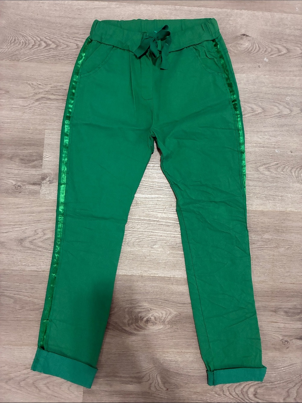 Zara Basics Women's Green Straight Leg Pants